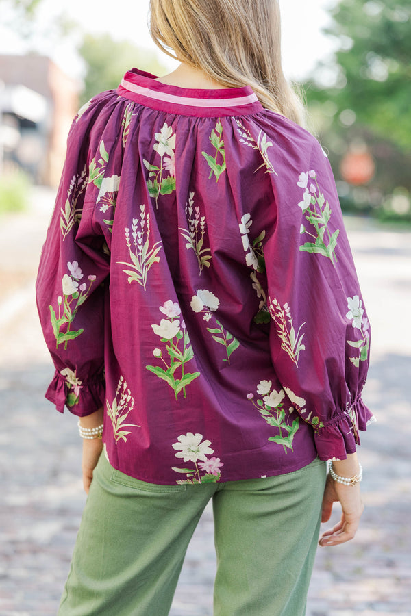 Promise Me This Plum Floral Blouse