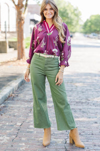 Promise Me This Plum Floral Blouse