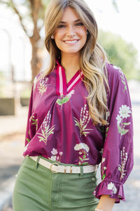 Promise Me This Plum Floral Blouse