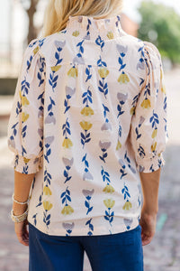 Traces Of Flora Cream Floral Blouse