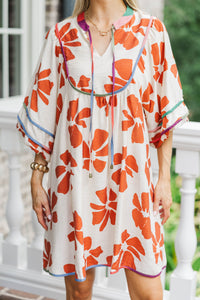 Sugar & Spice Rust Floral Babydoll Dress