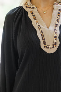 Quiet Moments Black Leopard Lined Dress