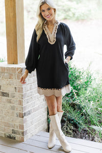 Quiet Moments Black Leopard Lined Dress