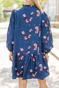 Drawn In Details Navy Floral Dress