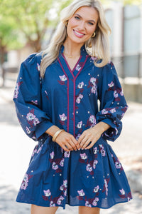 Drawn In Details Navy Floral Dress