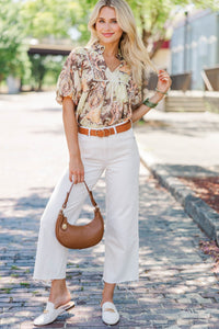 Remember The Moment Brown Floral Blouse