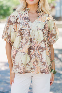 Remember The Moment Brown Floral Blouse