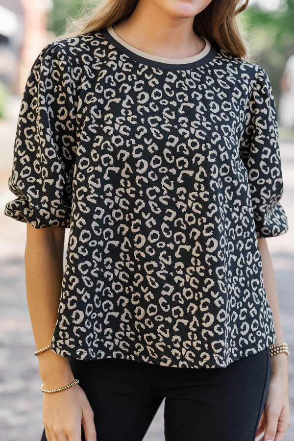 Call Of The Styled Taupe Leopard Print Blouse