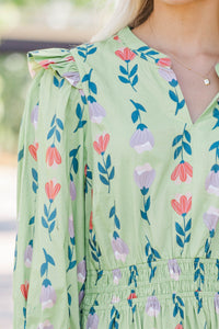 Chasing Grace Sage Floral Midi Dress