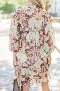 Twirl Me Forever Brown Floral Dress