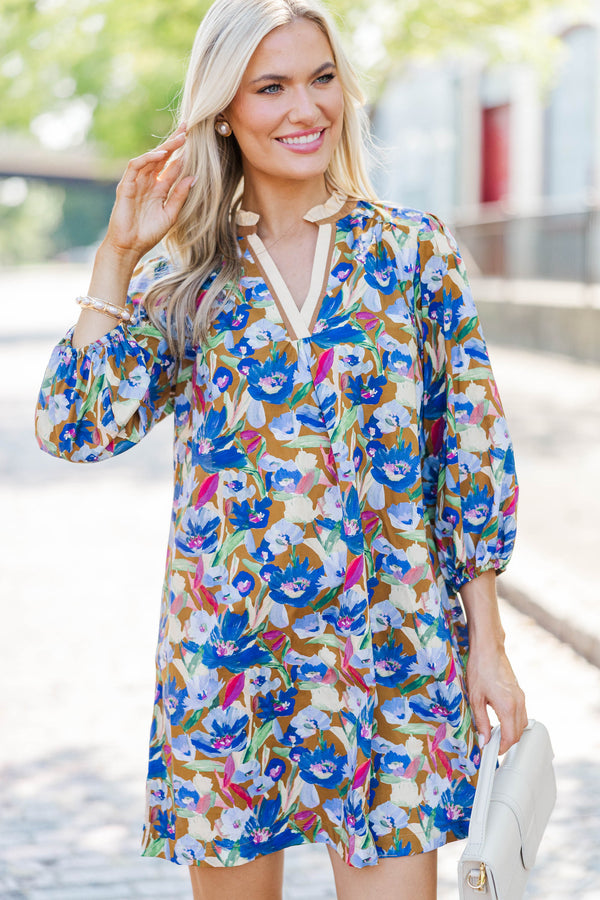 Shaking Things Up Brown Floral Dress, Medium - The Mint Julep Boutique | Women's Boutique Clothing Shaking Things Up Brown Floral Dress, Medium - The Mint Julep Boutique | Women's Boutique Clothing