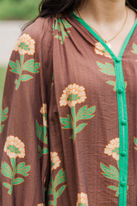 Sweeter Than Honey Brown Floral Blouse
