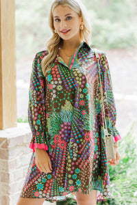 Everything Good Brown Floral Dress