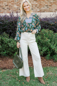 Pattern Play Green Floral Blouse