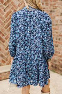 Like A Dream Navy Floral Babydoll Dress