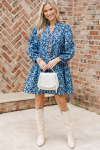 Like A Dream Navy Floral Babydoll Dress