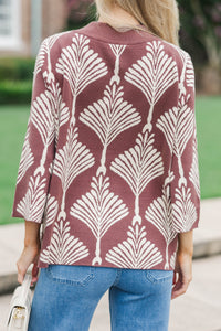 Want It My Way Brown Medallion Mock Neck Sweater