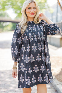 Keeping It Cool Black Floral Medallion Dress