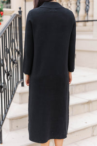Effortlessly Yours Black Sweater Dress