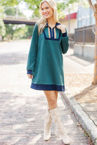 Early Riser Green Quarter Zip Dress