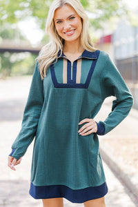 Early Riser Green Quarter Zip Dress