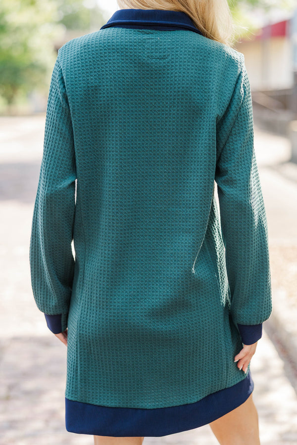 Early Riser Green Quarter Zip Dress