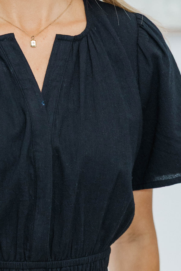 NURSING COLLECTION: Moment By Moment Black Romper