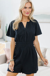 NURSING COLLECTION: Moment By Moment Black Romper