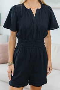 NURSING COLLECTION: Moment By Moment Black Romper