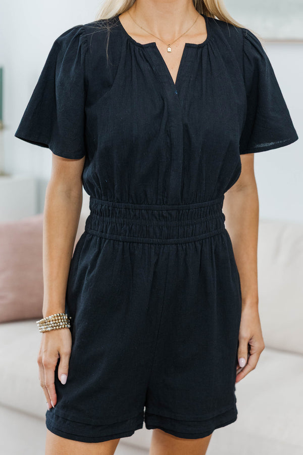 NURSING COLLECTION: Moment By Moment Black Romper