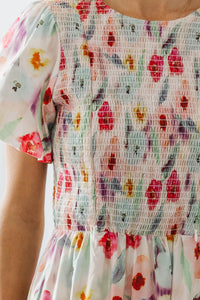 NURSING COLLECTION: Make The Right Choice Cream Watercolor Maxi Dress