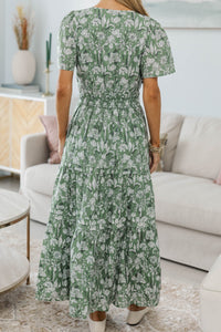 NURSING COLLECTION: It's In The Air Green Toile Midi Dress
