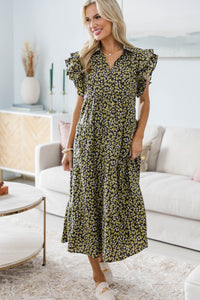 NURSING COLLECTION: Look You Up Gray Floral Midi Dress