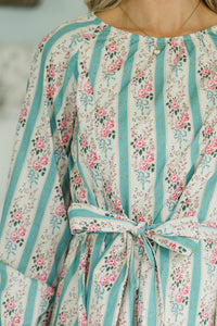 NURSING COLLECTION: In Your Love Blue Floral Tied Waist Dress