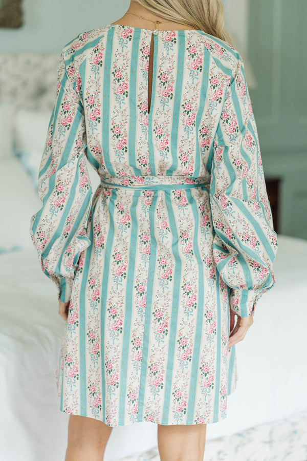 NURSING COLLECTION: In Your Love Blue Floral Tied Waist Dress