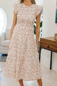 NURSING COLLECTION: Learn From The Best Mauve Toile Smocked Dress