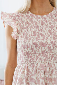NURSING COLLECTION: Learn From The Best Mauve Toile Smocked Dress