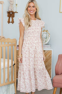 NURSING COLLECTION: Learn From The Best Mauve Toile Smocked Dress