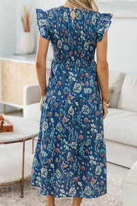 NURSING COLLECTION: Learn From The Best Navy Floral Smocked Dress