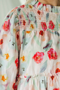 NURSING COLLECTION: Be Your Best Cream Watercolor Babydoll Dress