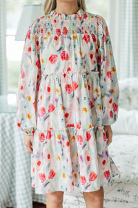 NURSING COLLECTION: Be Your Best Cream Watercolor Babydoll Dress