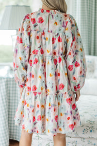 NURSING COLLECTION: Be Your Best Cream Watercolor Babydoll Dress