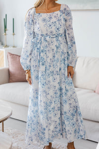 NURSING COLLECTION: Feeling Oh So Sweet Blue Toile Midi Dress