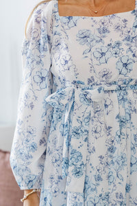NURSING COLLECTION: Feeling Oh So Sweet Blue Toile Midi Dress