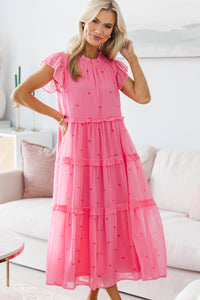 NURSING COLLECTION: What It Means Blush Floral Midi Dress