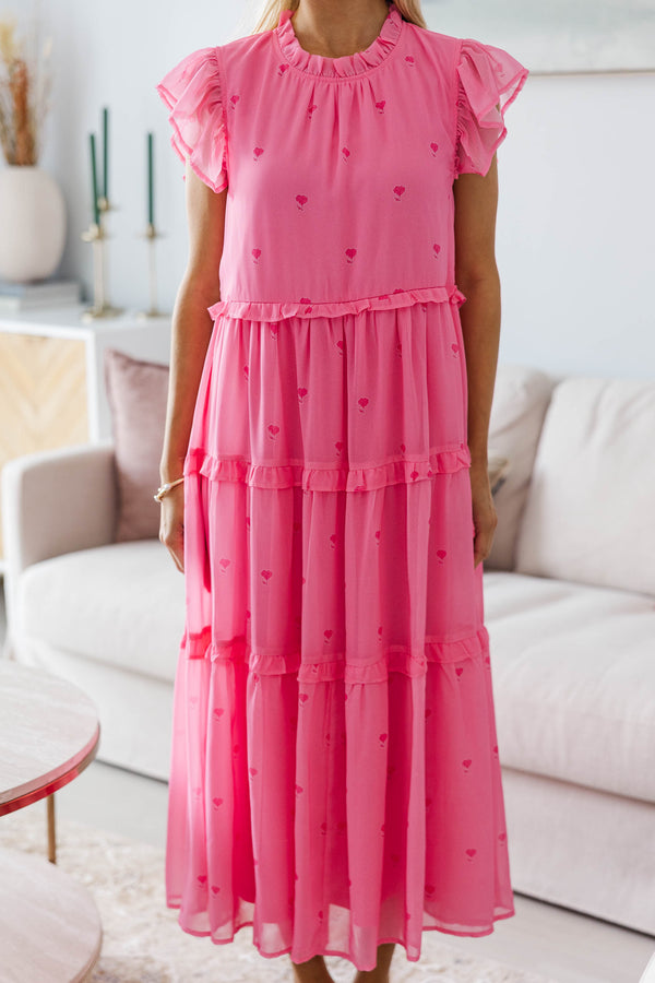 NURSING COLLECTION: What It Means Blush Floral Midi Dress