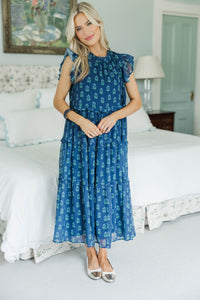 NURSING COLLECTION: What It Means Navy Medallion Dress