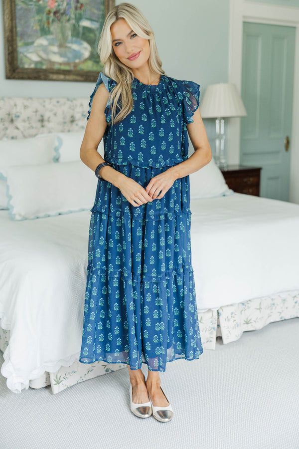 NURSING COLLECTION: What It Means Navy Medallion Dress