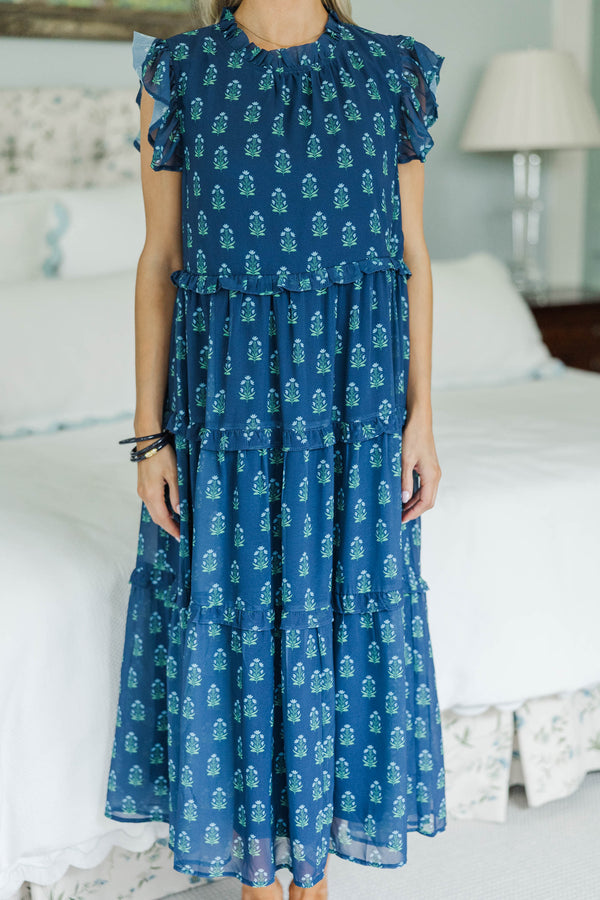 NURSING COLLECTION: What It Means Navy Medallion Dress