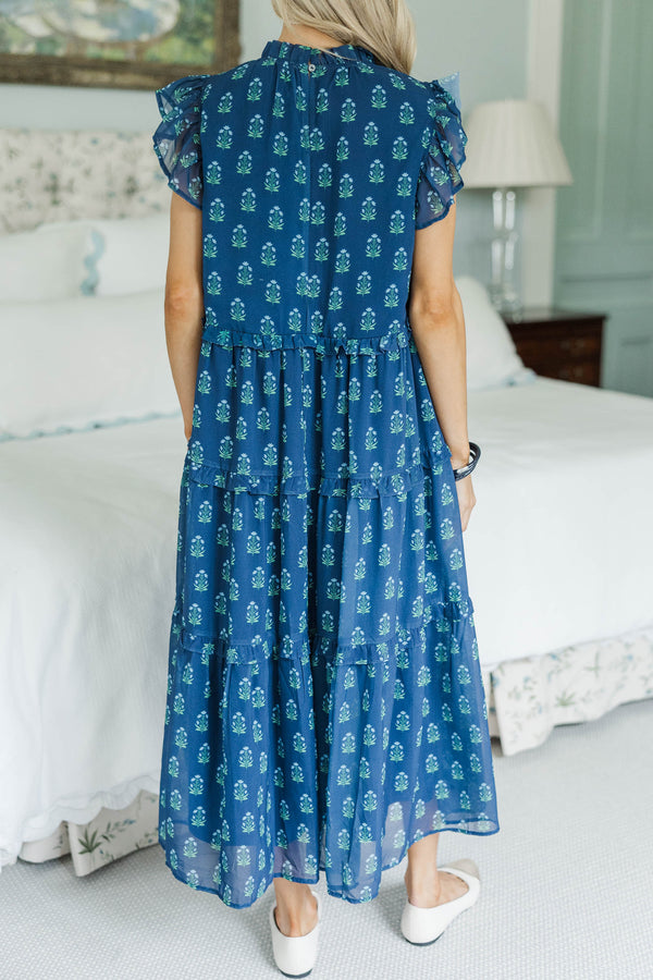 NURSING COLLECTION: What It Means Navy Medallion Dress